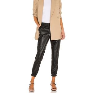 n:philanthropy Scarlett Leather Jogger in Black Cat Color